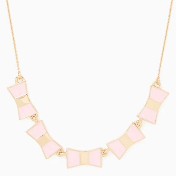 kate spade Jewelry - Kate Spade New York Bow Shoppe Row Necklace Pink Gold